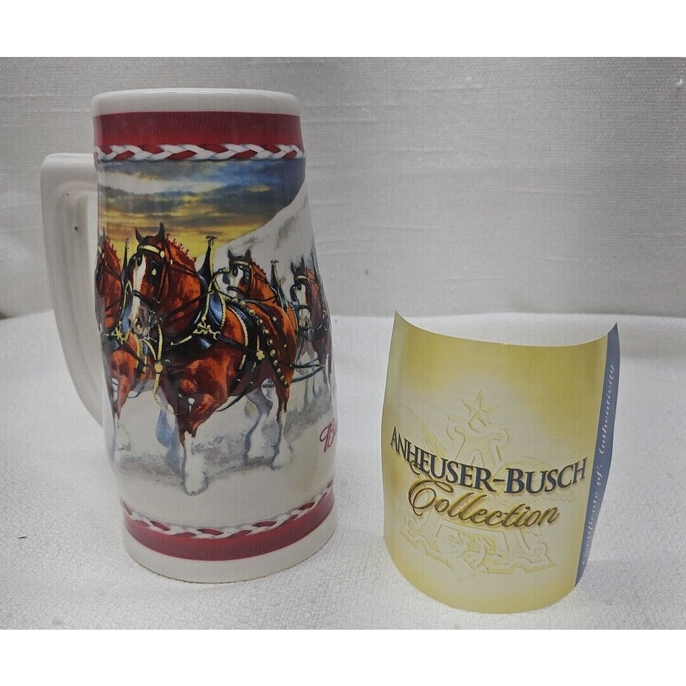 Budweiser Holiday Stein Collection 2010 "Dashing Through The Snow" Beer Mug - Picture 7 of 14